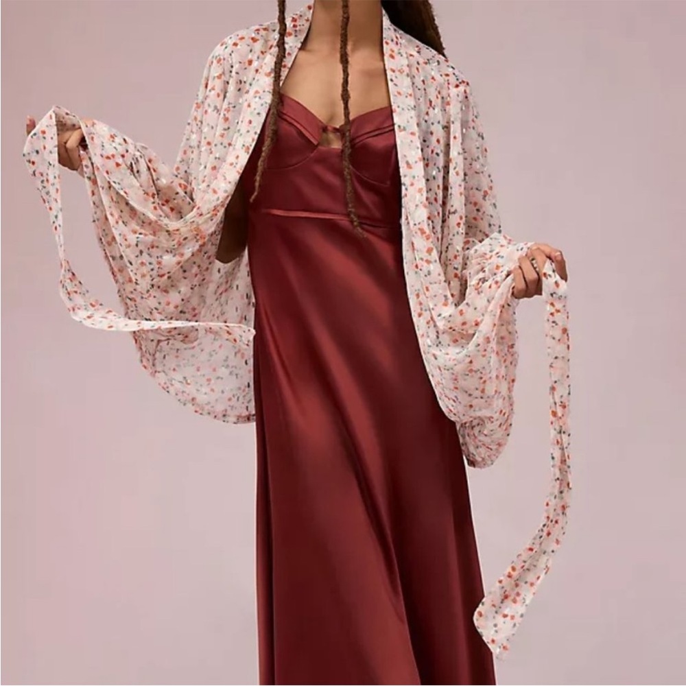 Anthropologie Pilcro Sheer Floral Tie Front Blouse OS NWT - Picture 5 of 11